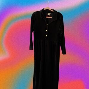 Black Velvet/Velour Long Dress